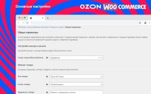 Основные настройки плагина ozon