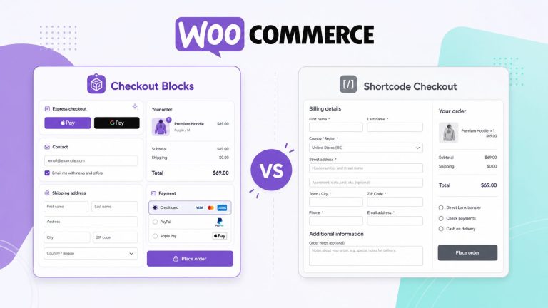 Сравнение Checkout Blocks и классического checkout WooCommerce на шорткодах
