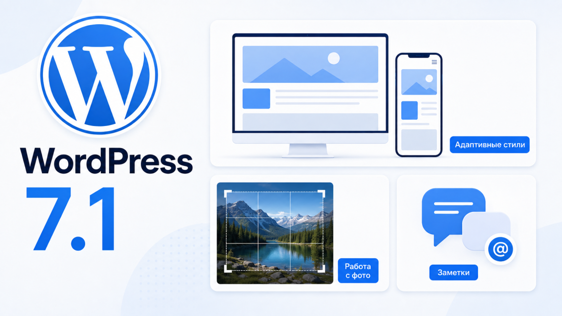 WordPress 7.1 — адаптивные стили, обработка фотографий и заметки